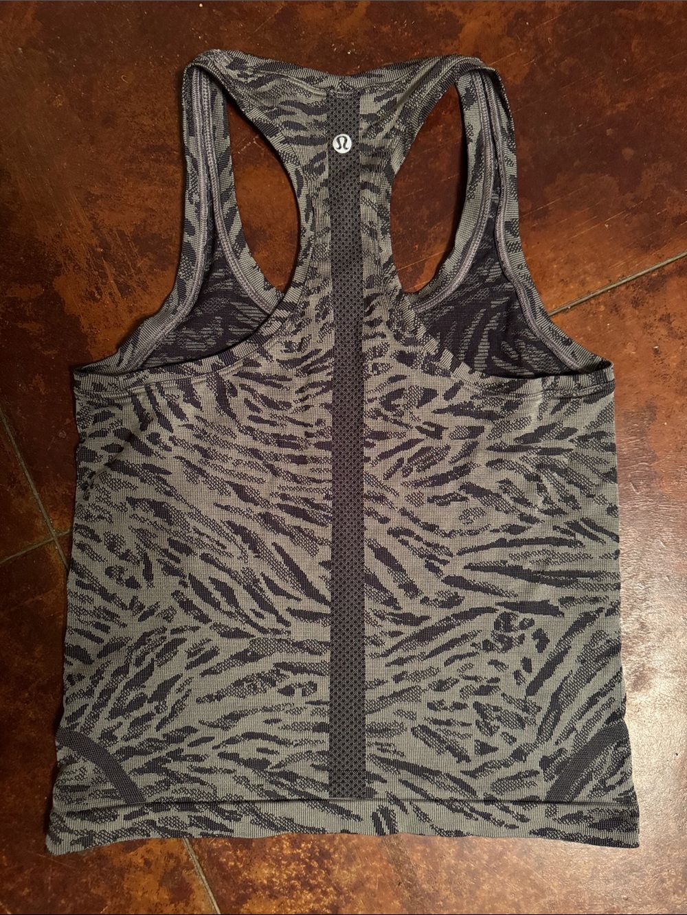 lululemon athletica Gray Zebra-Print Racerback Tank